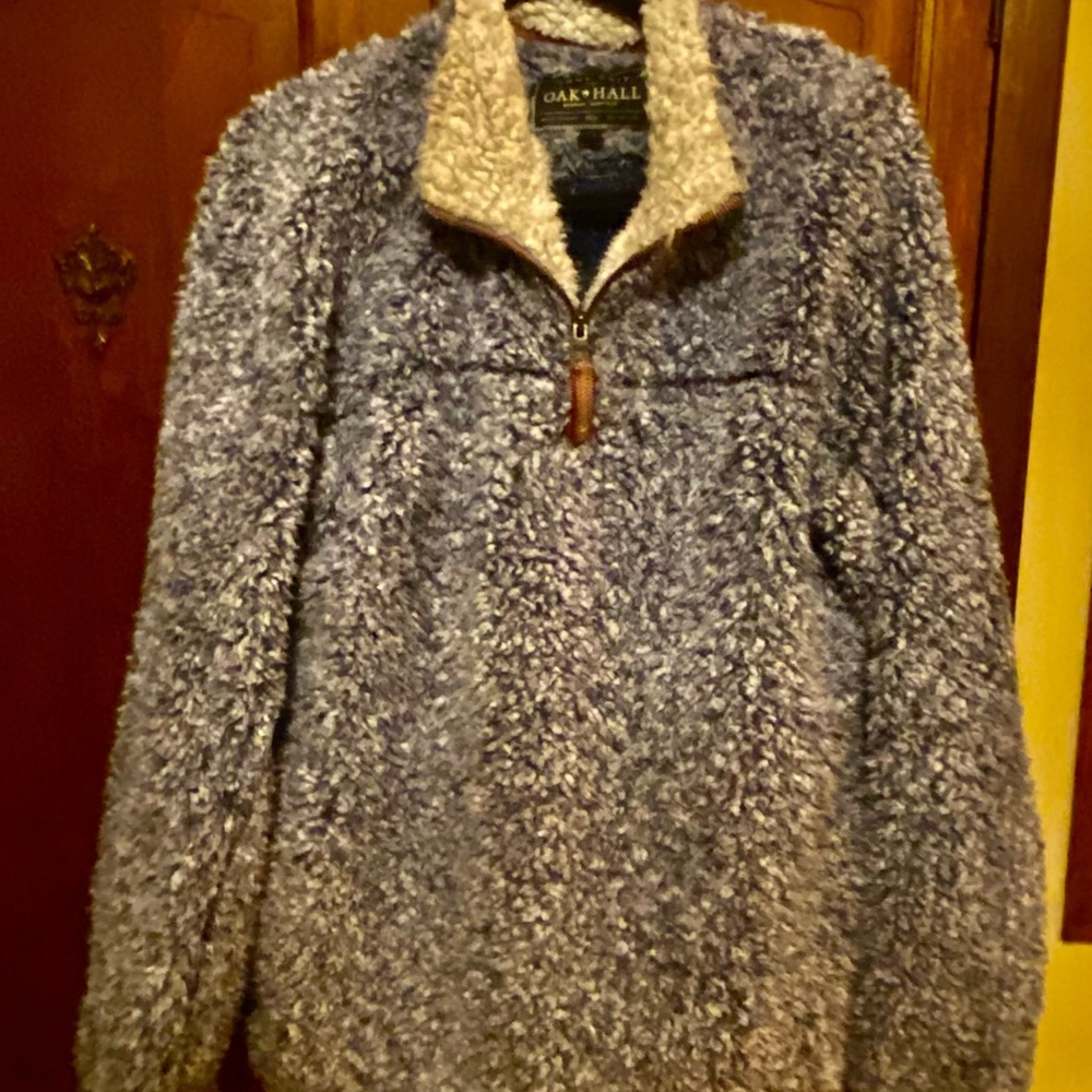 True Grit Sherpa Pullover in Blue xl